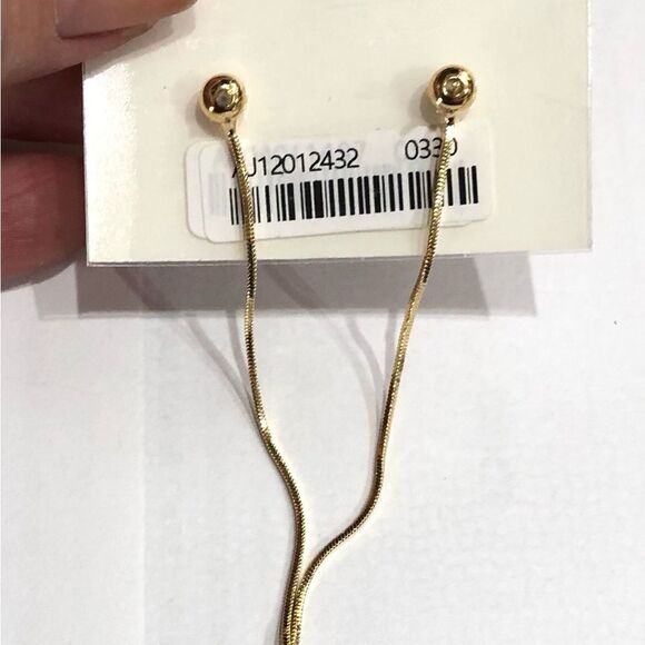 Sterling Smiley Face Gold Dangle Earrings (a)85 - Picture 10 of 10